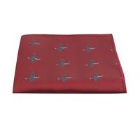 King & Priory Burgundy Red Embroidered Hurricane Fighter Plane Pocket Square, Handkerchief