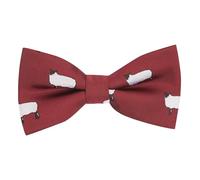 King & Priory Burgundy Red Embroidered Sheep Bow Tie