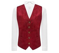 King & Priory Chilli Red Suede Waistcoat - M