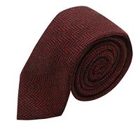 King & Priory Cranberry Red & Black Herringbone Tie