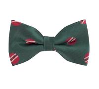King & Priory Cricket Ball Dark Green Herringbone Embroidered Bow Tie