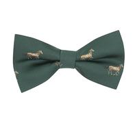 King & Priory Dark Green Embroidered Horse Bow Tie