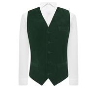 King & Priory Dark Green Velvet Waistcoat - XL