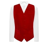 King & Priory Dark Red Velvet Waistcoat - S