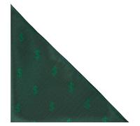 King & Priory Dollar Sign Dark Green Herringbone Embroidered Pocket Square Handkerchief