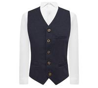 King & Priory Donegal Tweed Waistcoat in Black, Navy, Burgundy, Green & Maroon