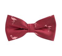 King & Priory Flamingo Burgundy Red Herringbone Embroidered Bow Tie