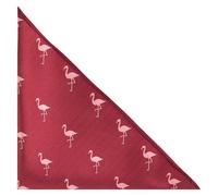 King & Priory Flamingo Burgundy Red Herringbone Embroidered Pocket Square, Handkerchief