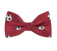 King & Priory Football Burgundy Red Herringbone Embroidered Bow Tie, Soccer