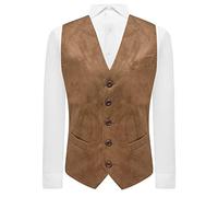 King & Priory Golden Brown/Tan Suede Waistcoat (S)