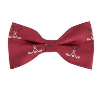 King & Priory Golf Clubs Burgundy Red Herringbone Embroidered Bow Tie