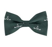 King & Priory Golf Clubs Dark Green Herringbone Embroidered Bow Tie