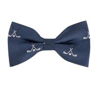 King & Priory Golf Clubs Navy Blue Herringbone Embroidered Bow Tie