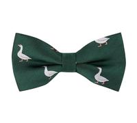 King & Priory Goose Dark Green Herringbone Embroidered Bow Tie