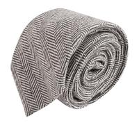 King & Priory Gunsmoke Grey Herringbone Wool Tie, Mens Necktie