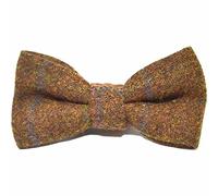 King & Priory Heritage Check Cedar Brown Pre-Tied Bow Tie, Tweed, Country Pre-Tied Bow Tie