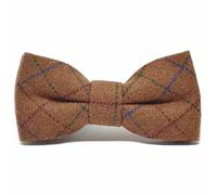 King & Priory Heritage Check Rustic Brown Bow Tie, Tweed