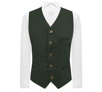 King & Priory Hunter Green Donegal Tweed Waistcoat - XXL