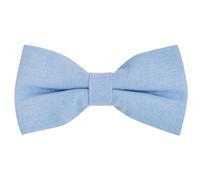 King & Priory Ice Blue Linen Bow Tie