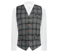 King & Priory Light Grey & Dark Grey Check Waistcoat - XXL