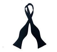 King & Priory Luxury Black Donegal Tweed Self-Tie Bow Tie