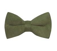 King & Priory Luxury Dark Olive Green Suede Bow Tie