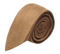 King & Priory Luxury Golden Brown Suede Tie, Tan