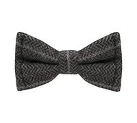 King & Priory Luxury Graphite Grey Herringbone Check Tweed Bow Tie
