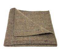 King & Priory Luxury Herringbone Brown Tweed Pocket Square, Handkerchief