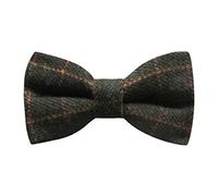 King & Priory Luxury Leaf Green Tattersall Check Tweed Pre-Tied Bow Tie