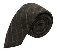 King & Priory Luxury Leaf Green Tattersall Check Tweed Tie