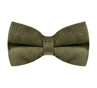 King & Priory Luxury Olive Green Textured Velvet Pre-Tied Bow Tie