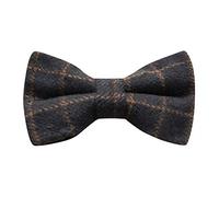 King & Priory Luxury Oxford Blue Tattersall Check Tweed Pre-Tied Bow Tie