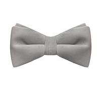 King & Priory Luxury Silver Oyster Grey Velvet Bow Tie