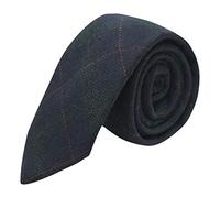King & Priory Navy Blue & Dark Green Check Tie, Tweed, Tartan, Plaid