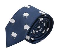 King & Priory Navy Blue Embroidered Sheep Tie