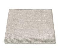 King & Priory Oatmeal Herringbone with Pinstripe Pocket Square, Handkerchief, Beige