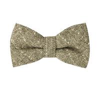 King & Priory Sage Green Herringbone with Pinstripe Pre-Tied Bow Tie