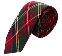 King & Priory Traditional Red Tartan Check Tie, Necktie, Scotland, Highland, Scottish Look, Stewart Tartan