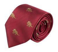 King & Priory Triceratops Dinosaur Burgundy Red Herringbone Embroidered Tie
