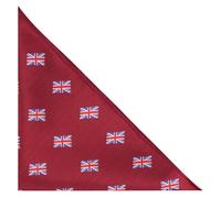 King & Priory Union Jack UK Flag Burgundy Red Herringbone Embroidered Pocket Square Handkerchief