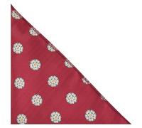 King & Priory Yorkshire Rose Burgundy Red Herringbone Embroidered Pocket Square, Handkerchief