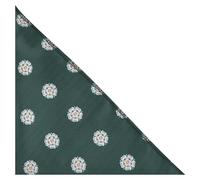 King & Priory Yorkshire Rose Dark Green Herringbone Embroidered Pocket Square, Handkerchief