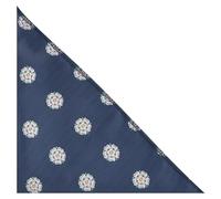 King & Priory Yorkshire Rose Navy Blue Herringbone Embroidered Pocket Square, Handkerchief