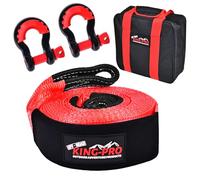 KING-PRO Tow Strap Recovery Kit 3" x 20ft, 33,000lbs Breaking Strength, 100% Nylon Snatch Strap with 2pcs Heavy Duty 3/4 D Ring Shackles and Storage Bag for Truck SUV ATV Off Road