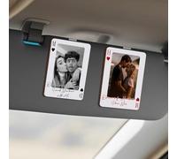 King & Queen Custom Couples Photo Personalized Wooden Car Visor Clip, Drive Safe I Love You Playing Card Design, Romantic Valentines Day Gift for Husband from Wife, Boyfriend Gifts, Birthday Gifts