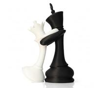 King & Queen Hugging Statue - Large Romantic Chess Couple Figurine - Wedding Cake Topper, Engagement Party Decor, Anniversary & Valentine’s Gift - Elegant Shelf Display for Chess Lovers