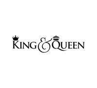 King Queen Wall Decals Artistic Lettering Home Decor Couple Master Bedroom Marriage Wedding Decoration Art Wall Stickers Small - 14x57cm