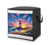 King Quilt Storage Bag,Lighthouse Diamond Painting Comforter Organizer- Easy Storage Under Bed, Closet,with Handles And Zipper