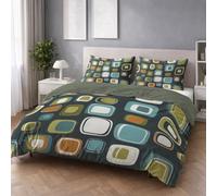 King Reversible Duvet Cover Set 230 x 220 cm Light Green - Brushed Microfibre Quilt Cover Bedding Set with Zipper Closure, Ultra Soft & Breathable, Easy Care, Minimalist Square Seamless